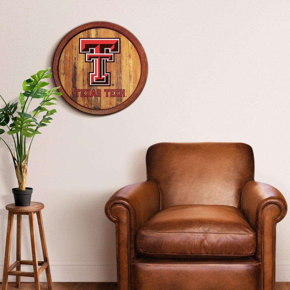 Texas Tech Red Raiders Barrel Top Sign Room View