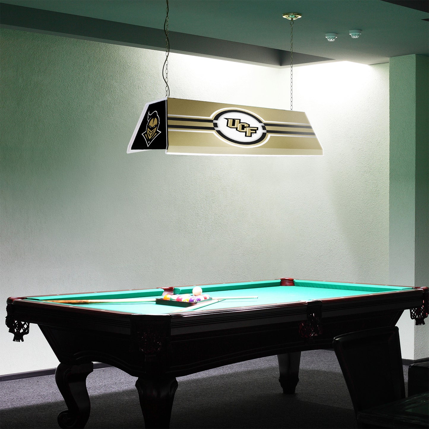 Central Florida Knights Edge Glow Pool Table Light Room View
