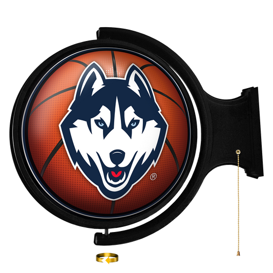 Connecticut Huskies Round Basketball Rotating Wall Sign