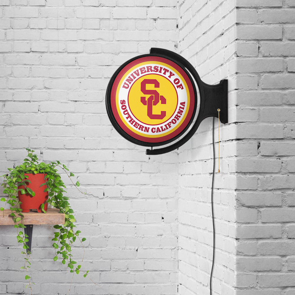 USC Trojans Round Rotating Wall Sign Room View