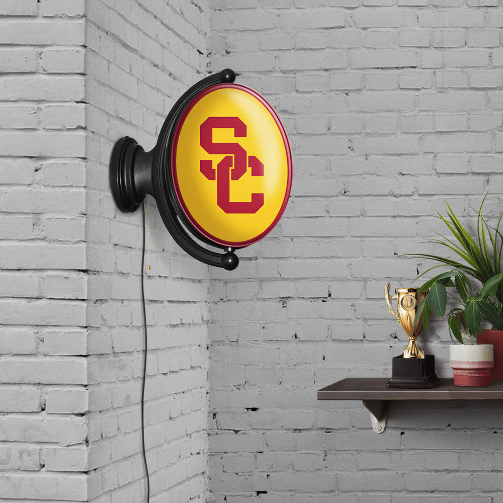 USC Trojans Oval Rotating Wall Sign Room View