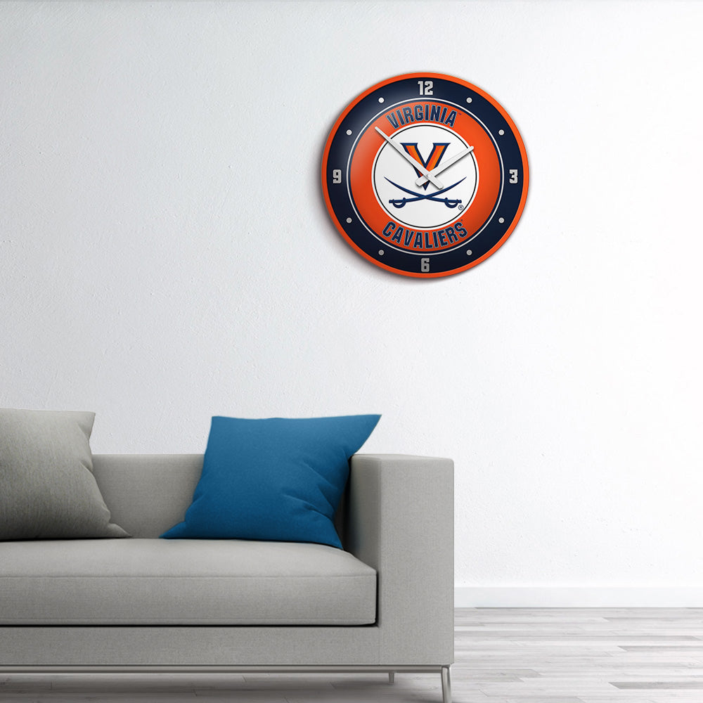 Virginia Cavaliers Round Wall Clock Room View