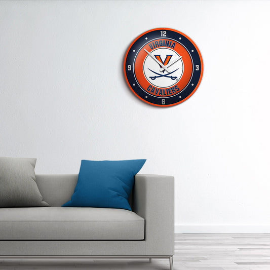 Virginia Cavaliers Round Wall Clock Room View