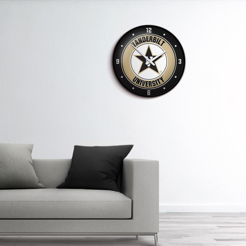 Vanderbilt Commodores Round Wall Clock Room View