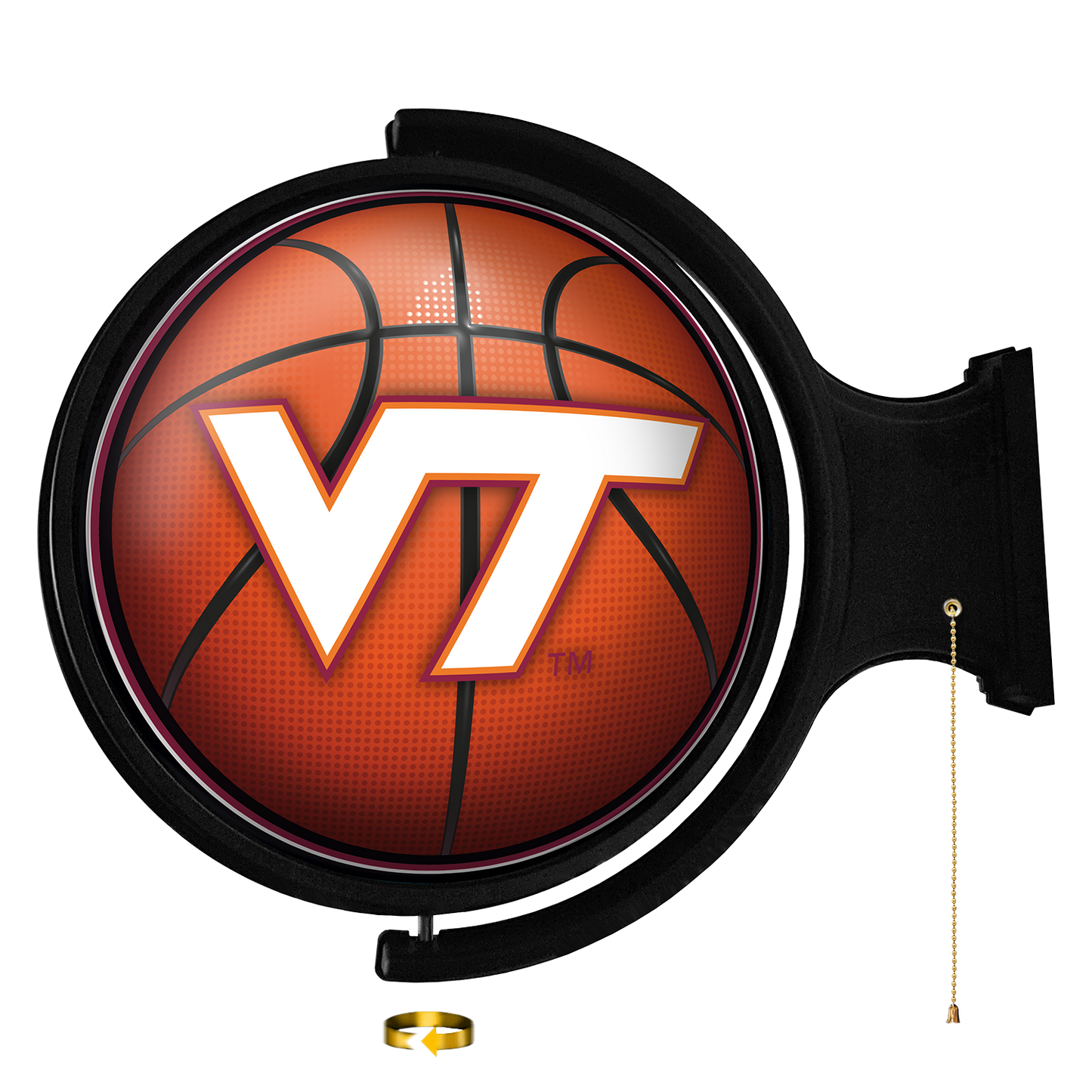 Virginia Tech Hokies Round Basketball Rotating Wall Sign