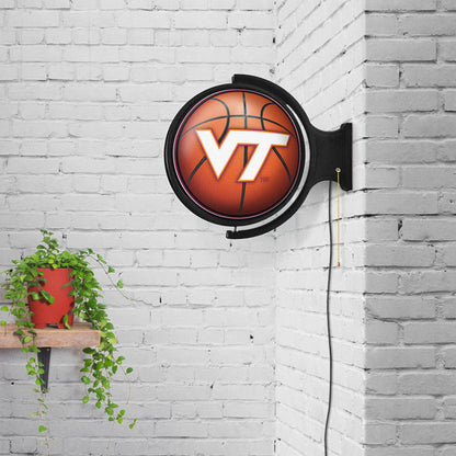 Virginia Tech Hokies Round Basketball Rotating Wall Sign Room View