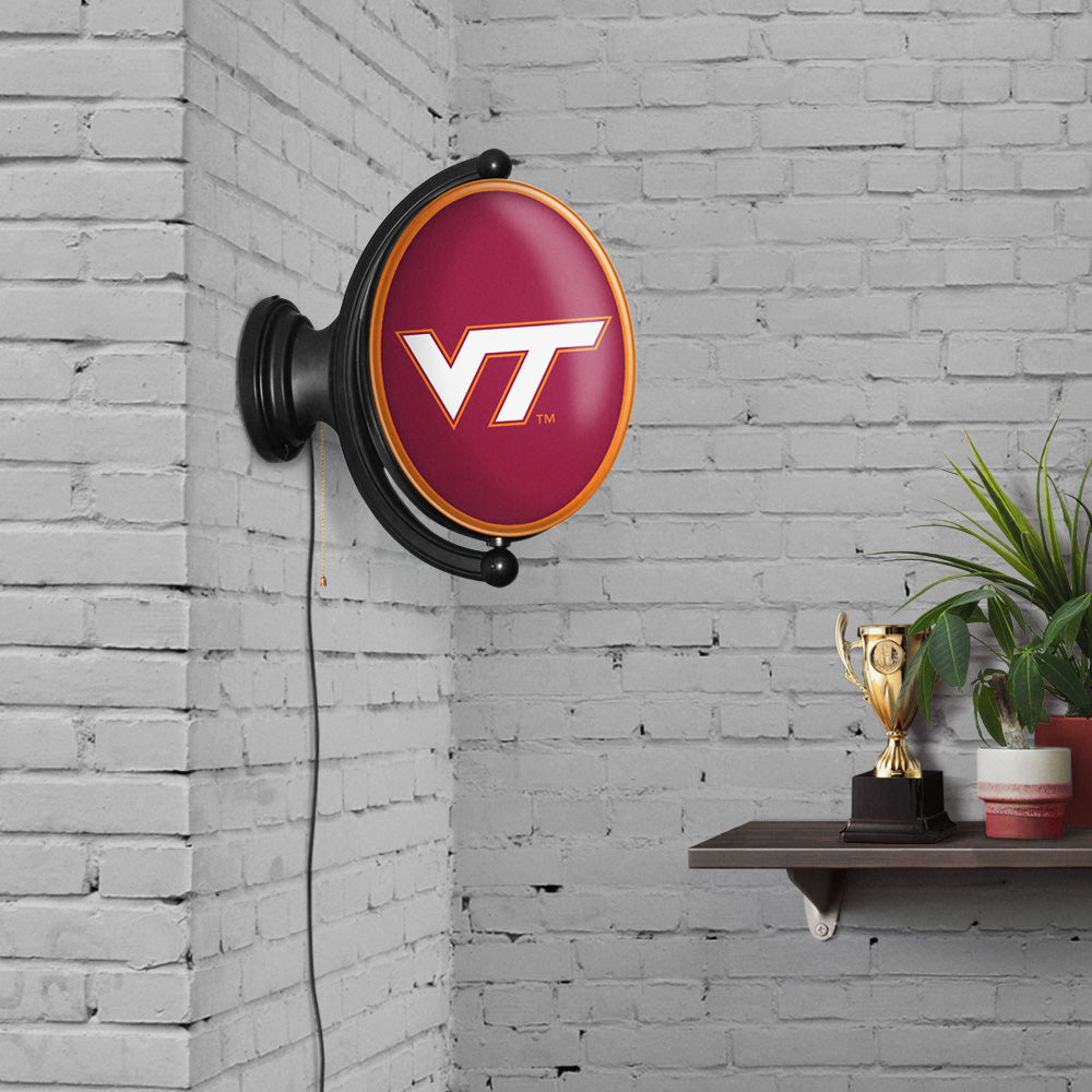 Virginia Tech Hokies Oval Rotating Wall Sign Room View