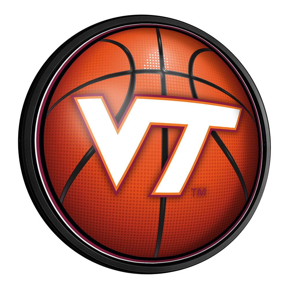 Virginia Tech Hokies Basketball Slimline Round Lighted Wall Sign