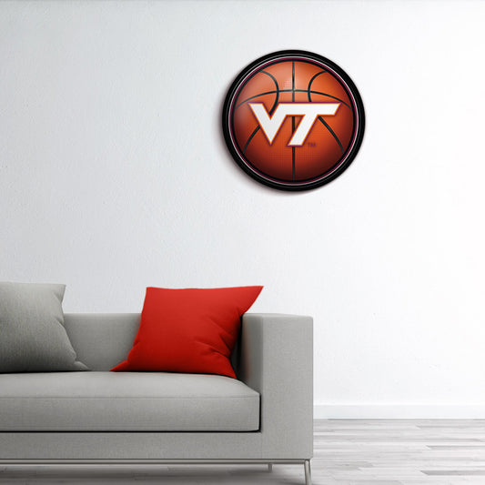 Virginia Tech Hokies Basketball Modern Disc Wall Sign Room View