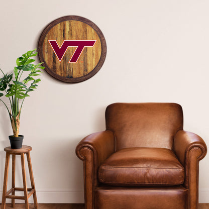 Virginia Tech Hokies Barrel Top Sign Room View