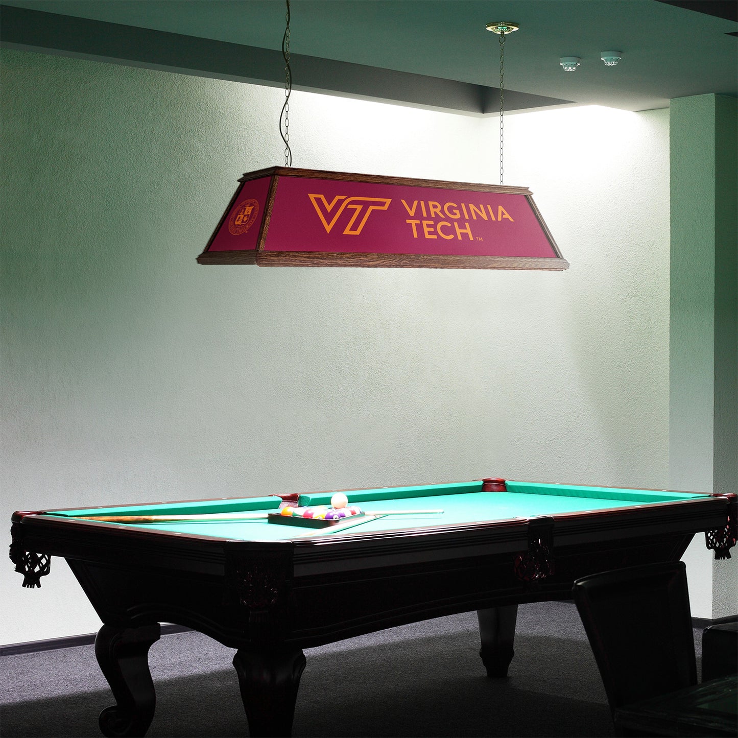 Virginia Tech Hokies Premium Pool Table Light Room View