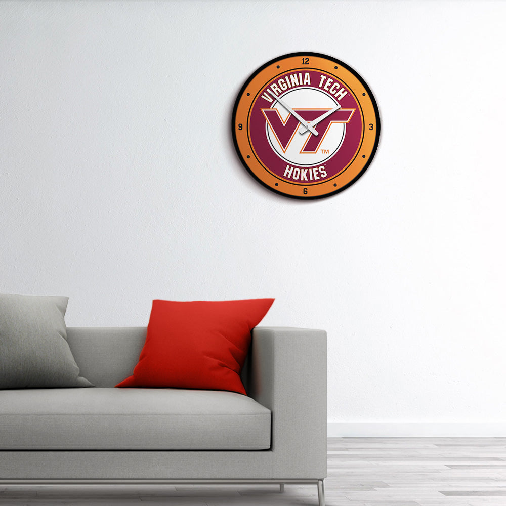 Virginia Tech Hokies Round Wall Clock Room View