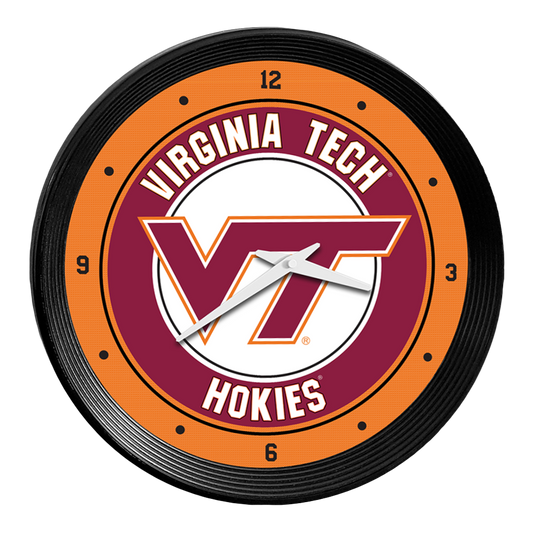 Virginia Tech Hokies Ribbed Wall Clock