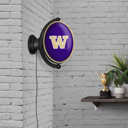 Washington Huskies Oval Rotating Wall Sign Room View