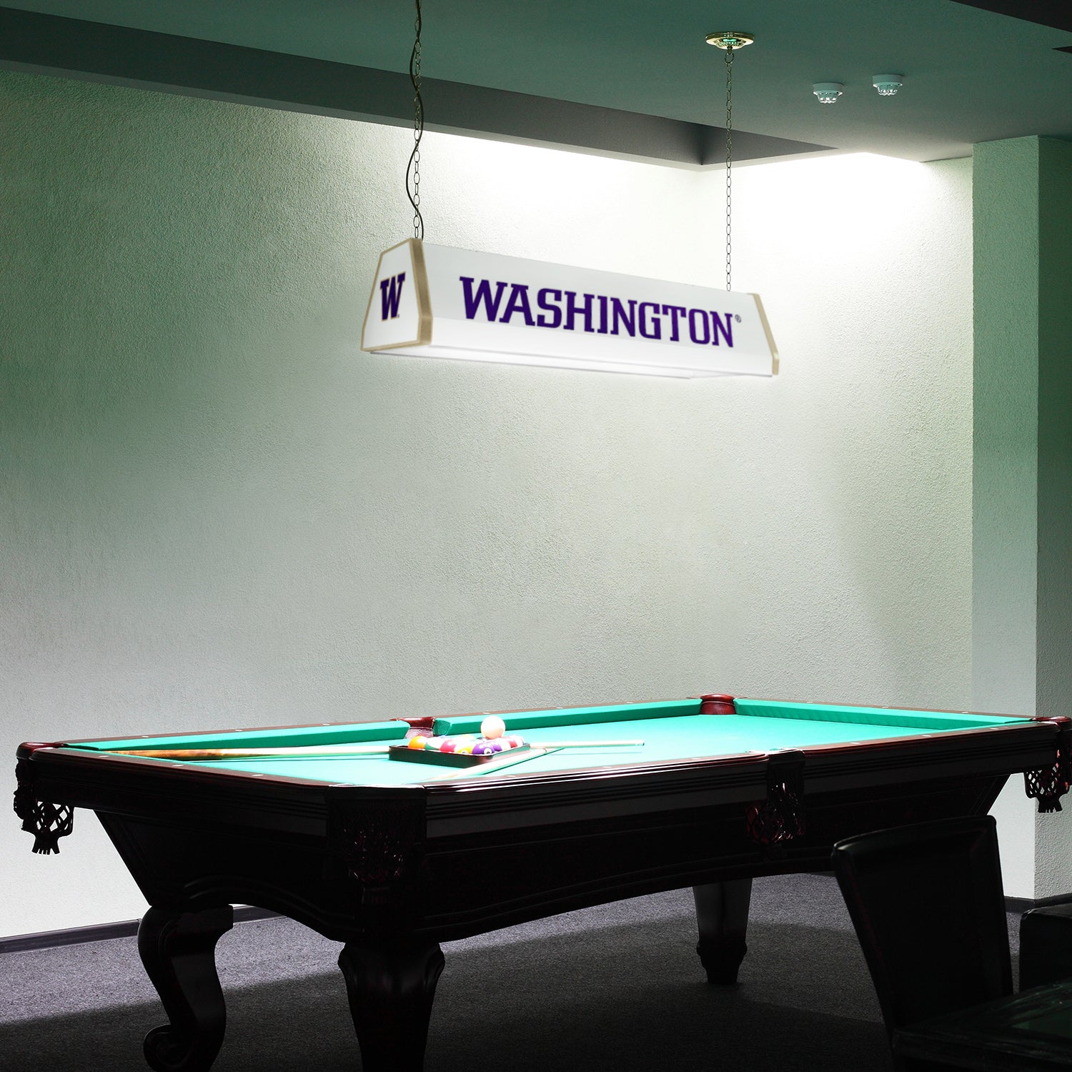 Washington Huskies Standard Pool Table Light Room View