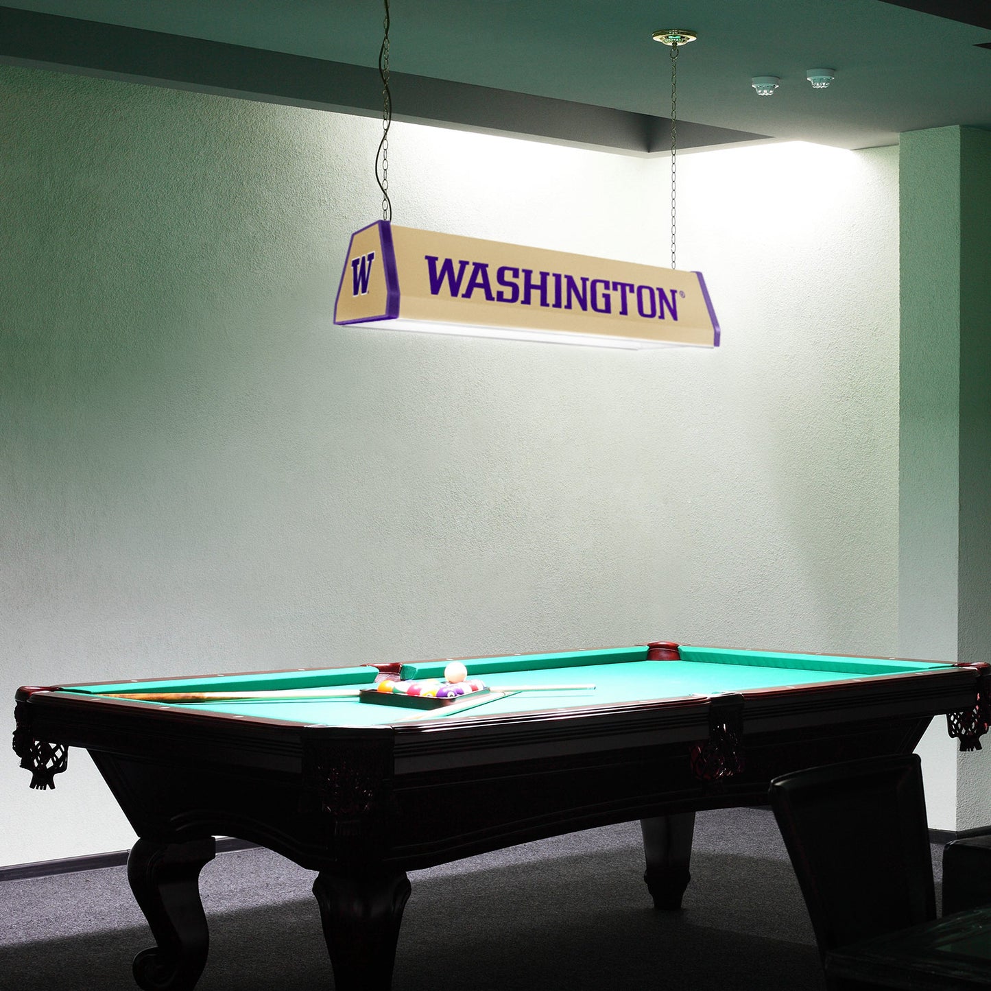 Washington Huskies Standard Pool Table Light Room View