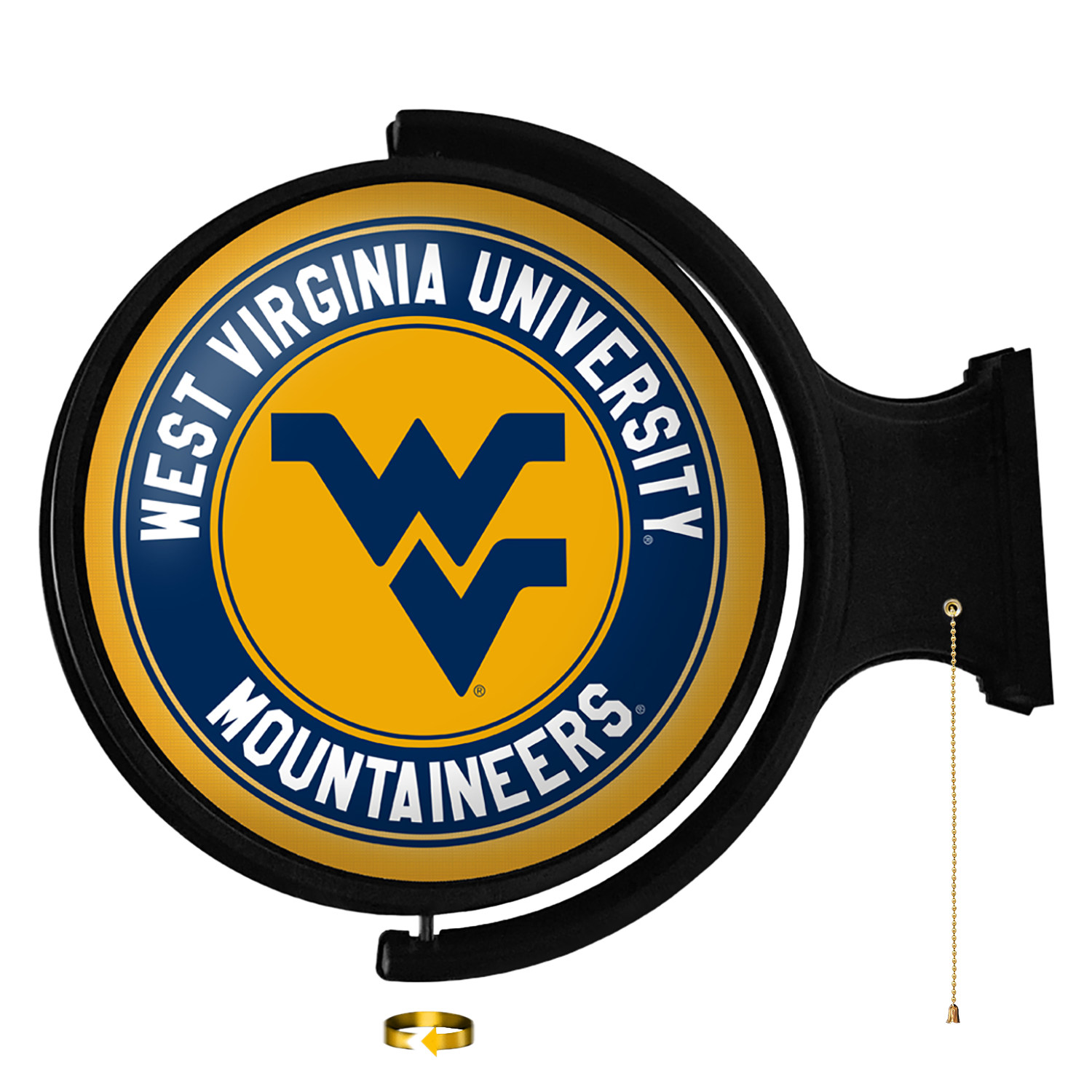 West Virginia Mountaineers Round Rotating Wall Sign Gold