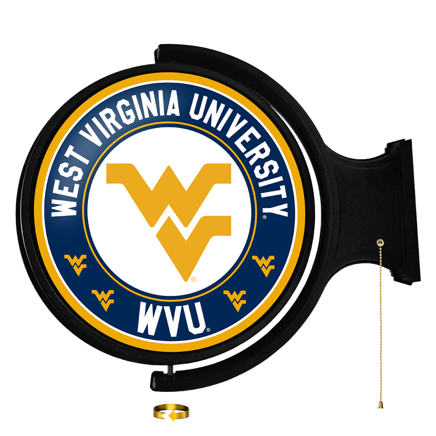 West Virginia Mountaineers Round Rotating Wall Sign White