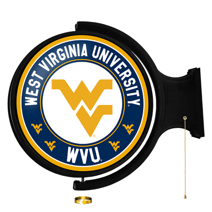 West Virginia Mountaineers Round Rotating Wall Sign White