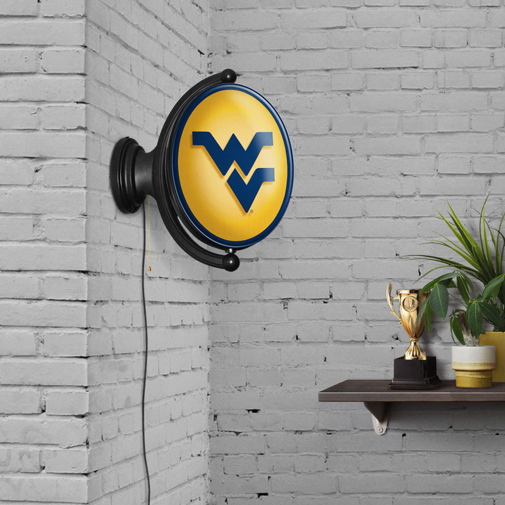 West Virginia Mountaineers Oval Rotating Wall Sign Room View
