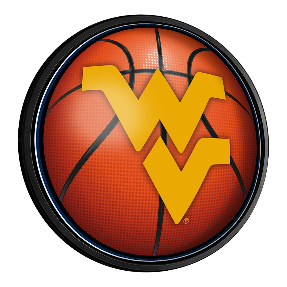 West Virginia Mountaineers Basketball Slimline Round Lighted Wall Sign