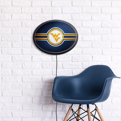 West Virginia Mountaineers Slimline Oval Lighted Wall Sign Room View