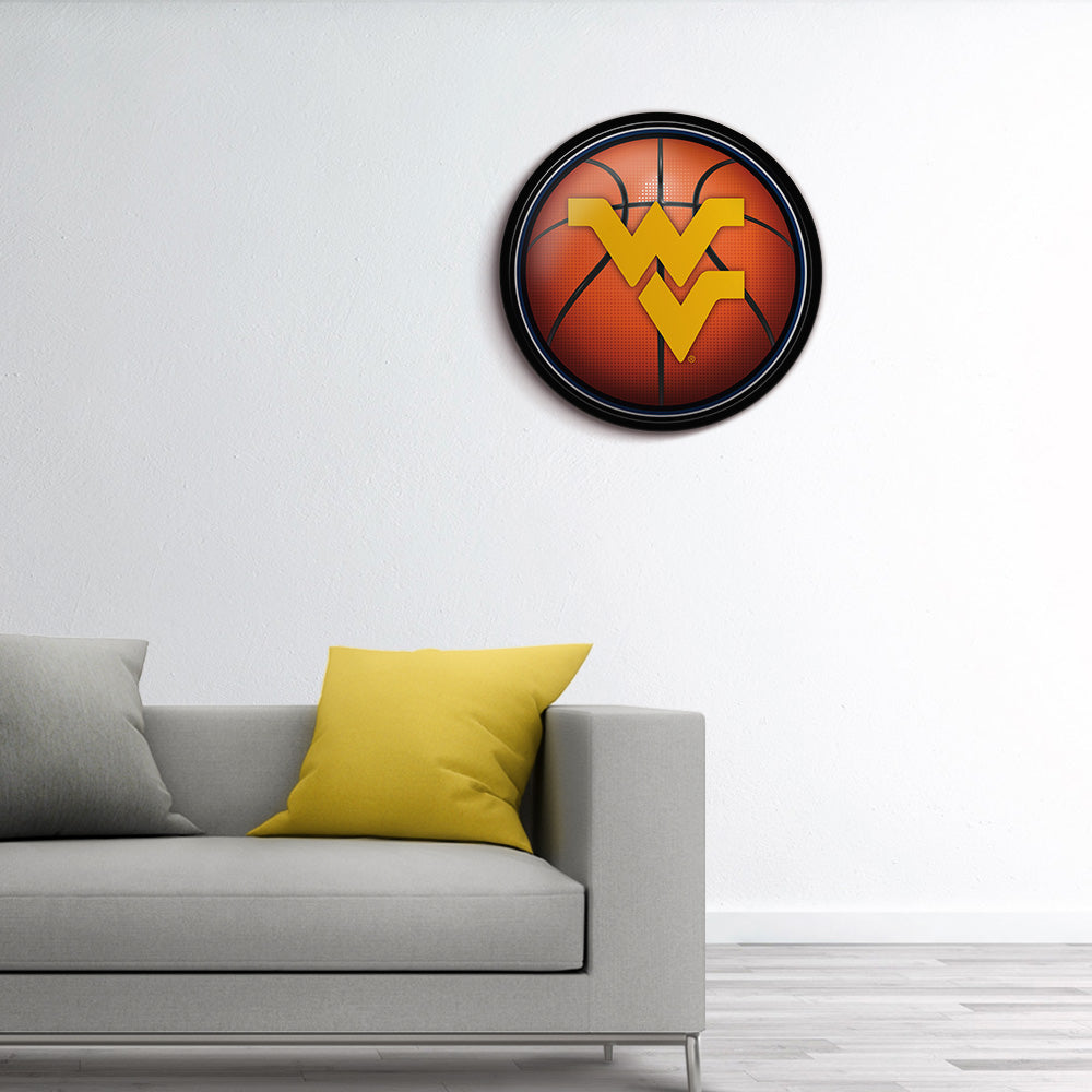 West Virginia Mountaineers Basketball Modern Disc Wall Sign Room View