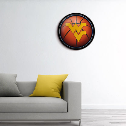 West Virginia Mountaineers Basketball Modern Disc Wall Sign Room View