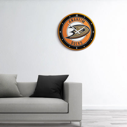 Anaheim Ducks Round Wall Clock Room View