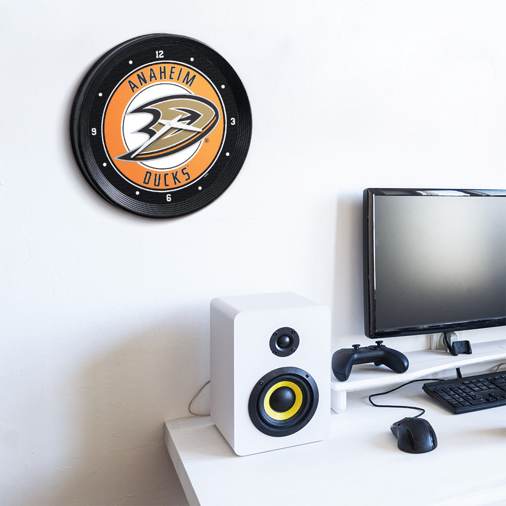 Anaheim Ducks Ribbed Wall Clock Room View