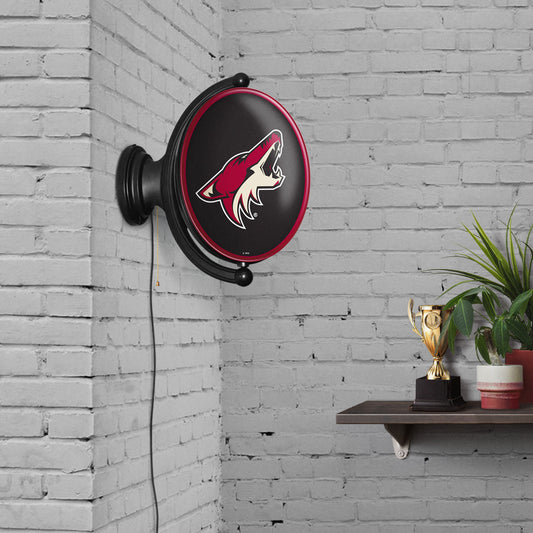 Arizona Coyotes Oval Rotating Wall Sign Room View
