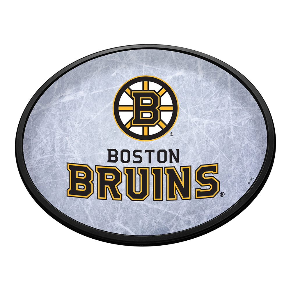 Boston Bruins Ice Rink Slimline Oval Lighted Wall Sign