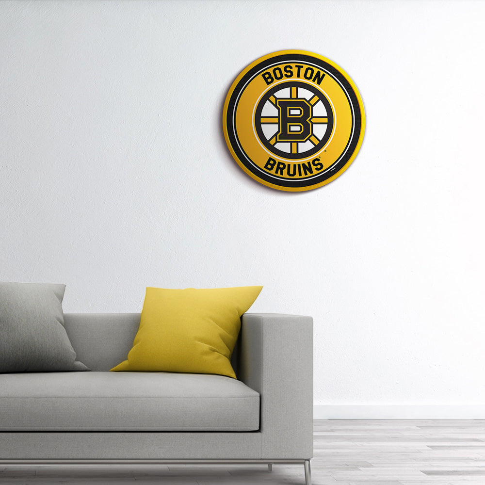 Boston Bruins Modern Disc Wall Sign Room View