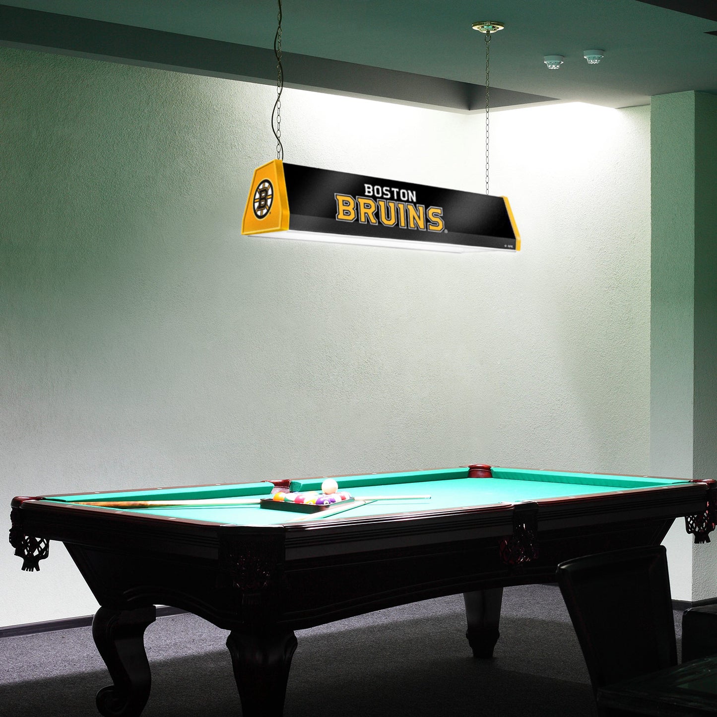 Boston Bruins Standard Pool Table Light Room View