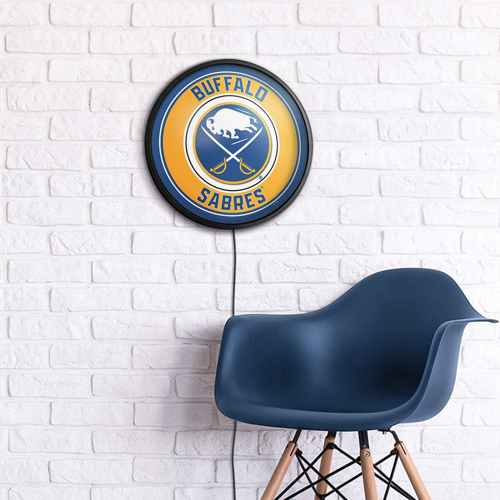 Buffalo Sabres Slimline Round Lighted Wall Sign Room View