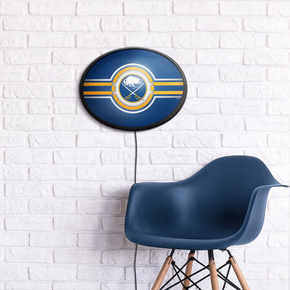 Buffalo Sabres Slimline Oval Lighted Wall Sign Room View