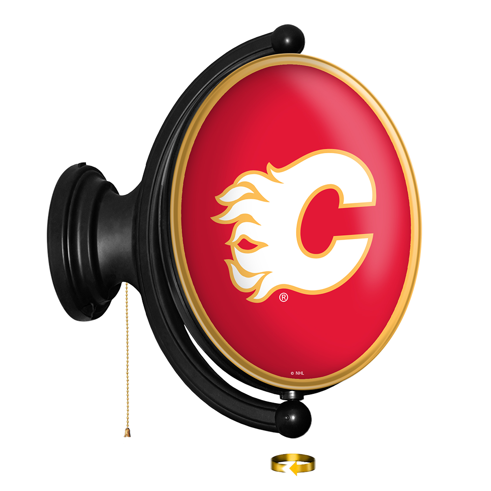 Calgary Flames Oval Rotating Wall Sign
