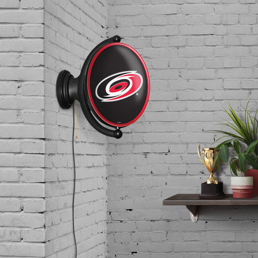 Carolina Hurricanes Oval Rotating Wall Sign Room View