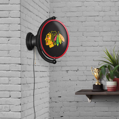 Chicago Blackhawks Oval Rotating Wall Sign Room View