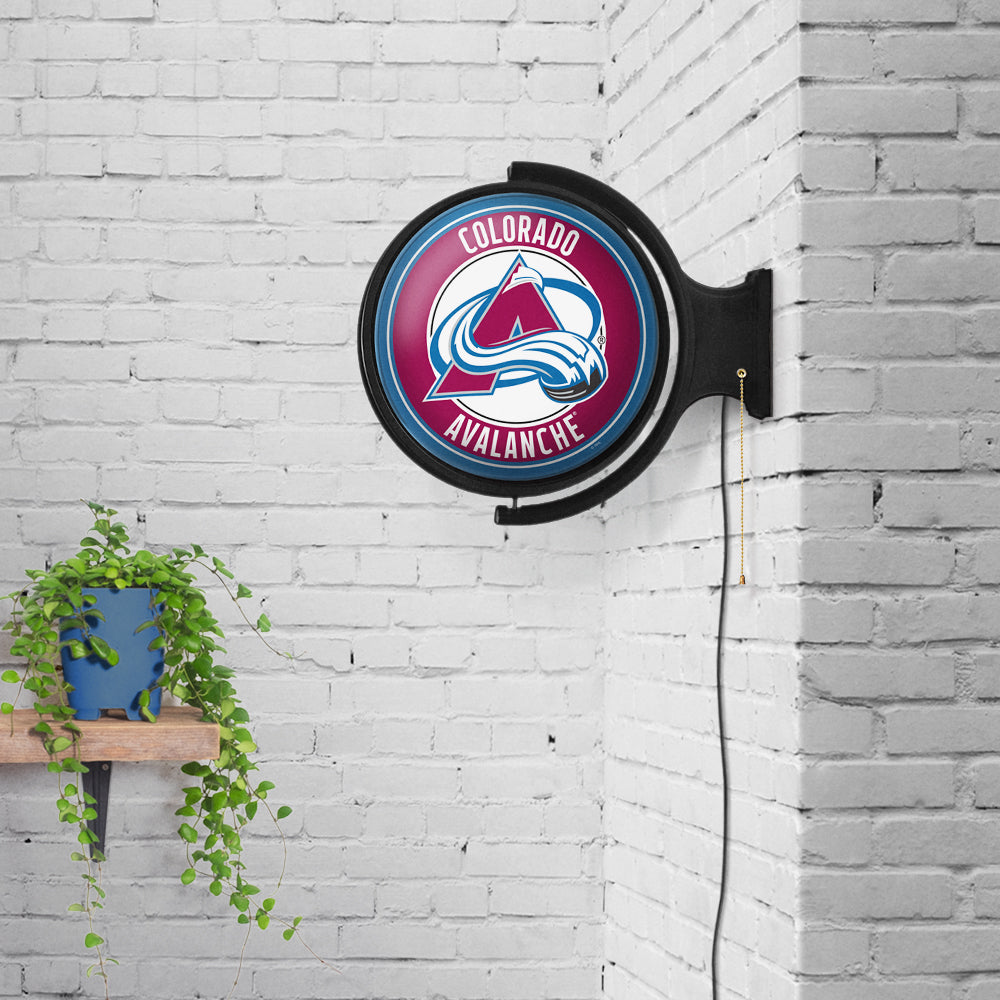 Colorado Avalanche Round Rotating Wall Sign Room View