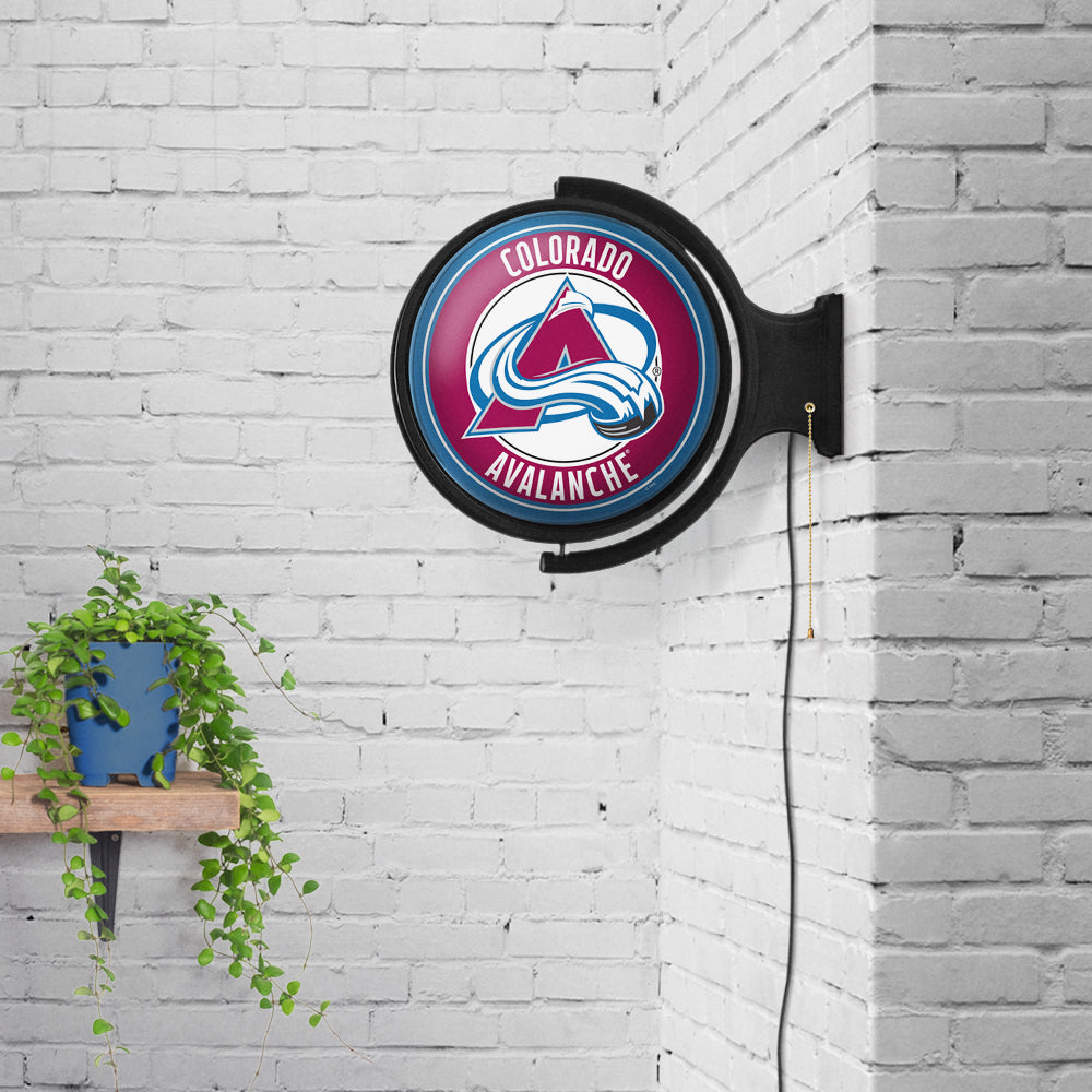 Colorado Avalanche Round Rotating Wall Sign Room View