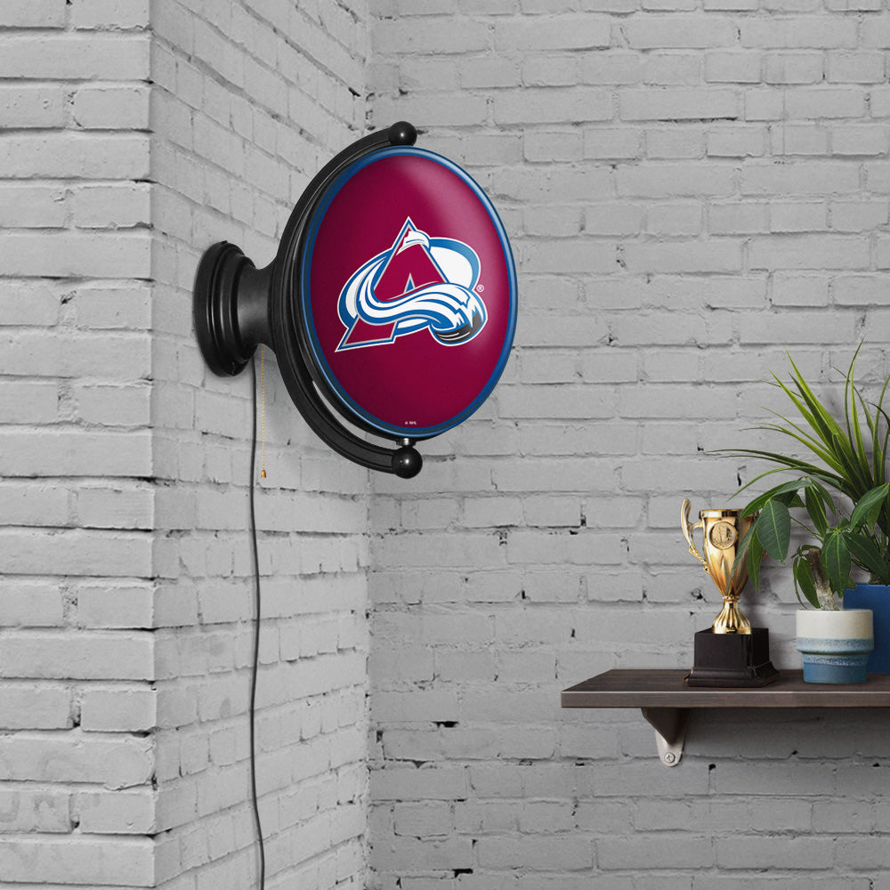 Colorado Avalanche Oval Rotating Wall Sign Room View
