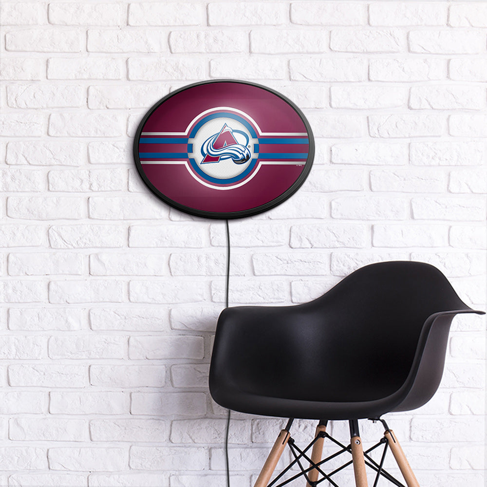 Colorado Avalanche Slimline Oval Lighted Wall Sign Room View