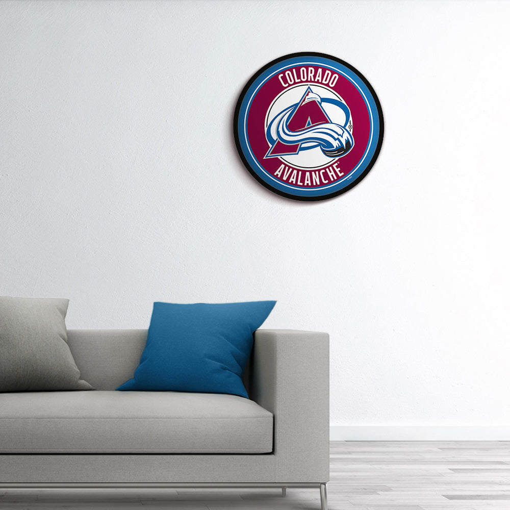 Colorado Avalanche Modern Disc Wall Sign Room View