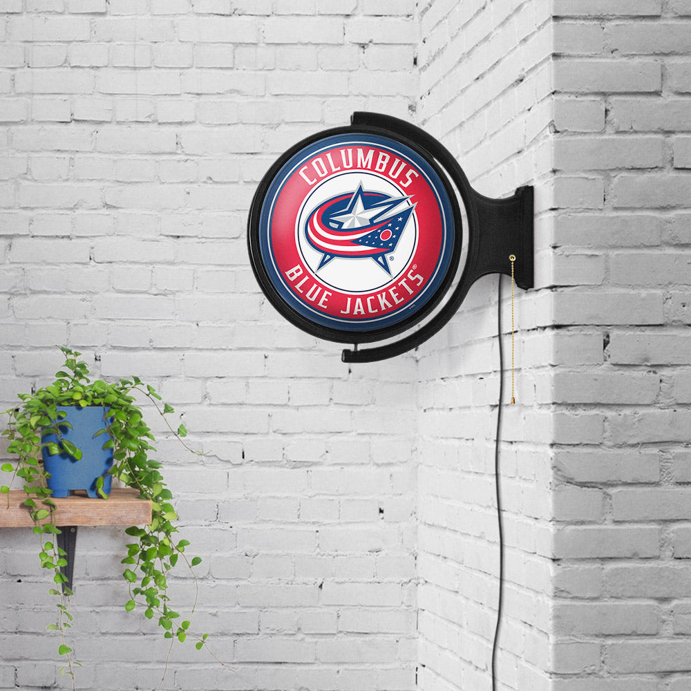 Columbus Blue Jackets Round Rotating Wall Sign Room View
