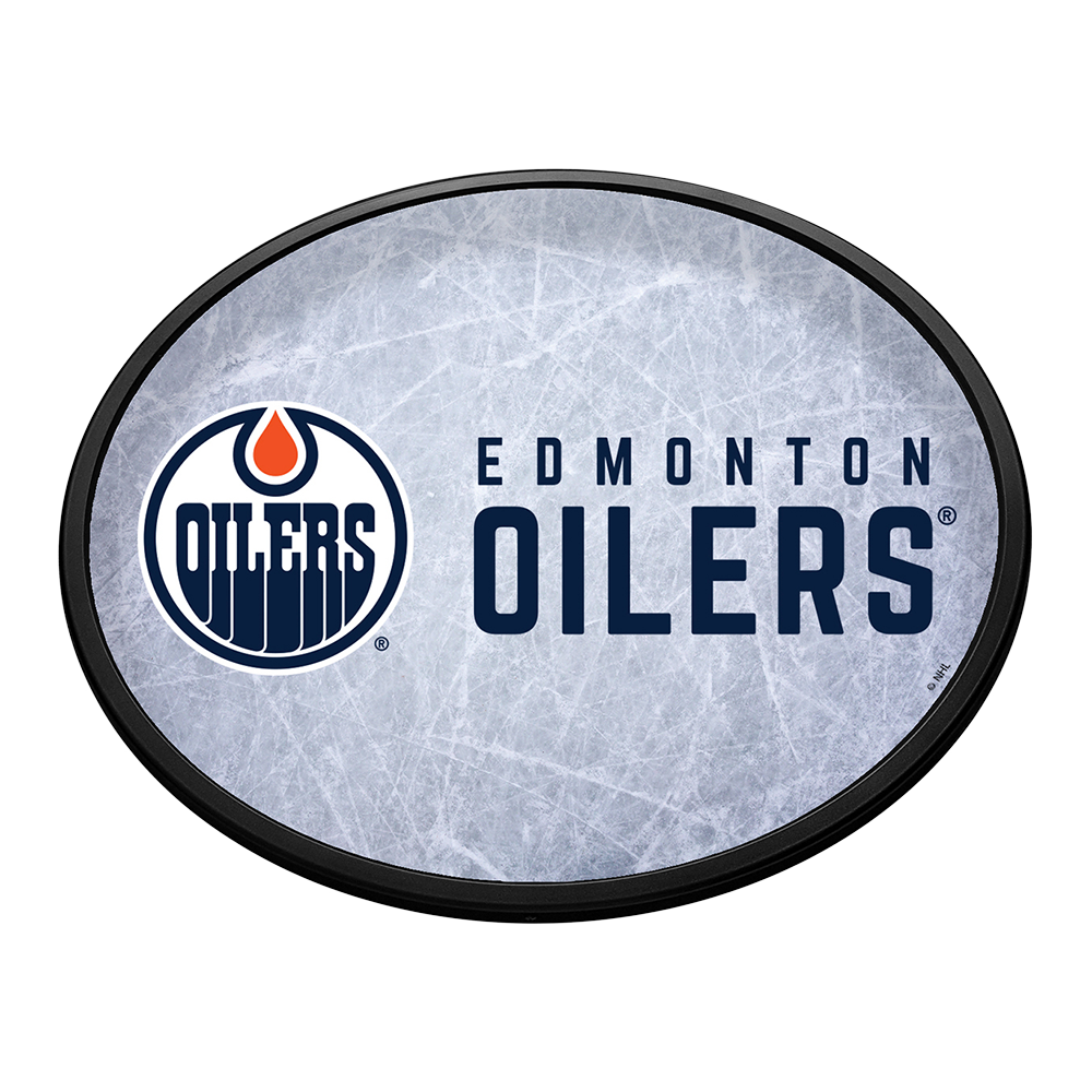 Edmonton Oilers Ice Rink Slimline Oval Lighted Wall Sign