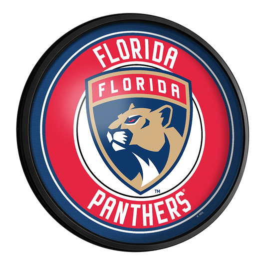 Florida Panthers Slimline Round Lighted Wall Sign