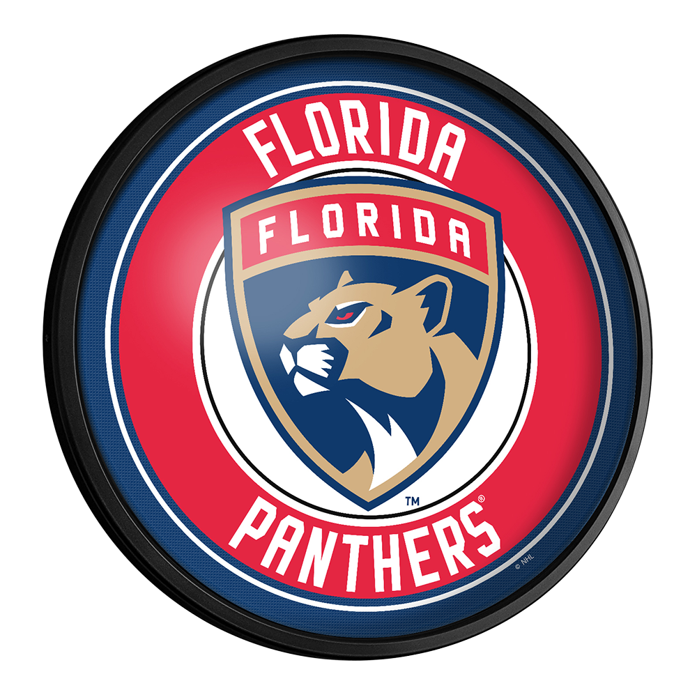 Florida Panthers Slimline Round Lighted Wall Sign