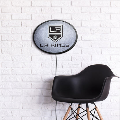 Los Angeles Kings Ice Rink Slimline Oval Lighted Wall Sign Room View