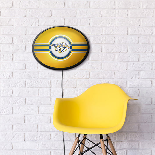 Nashville Predators Slimline Oval Lighted Wall Sign Room View